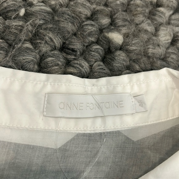 Anne Fontaine Shadia White LS Button Down Blouse Size 46 - Picture 5 of 11